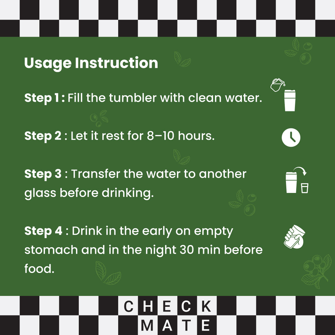 DK Checkmate - Indian-Kino Wood Ayurvedic Tumbler - Image 4