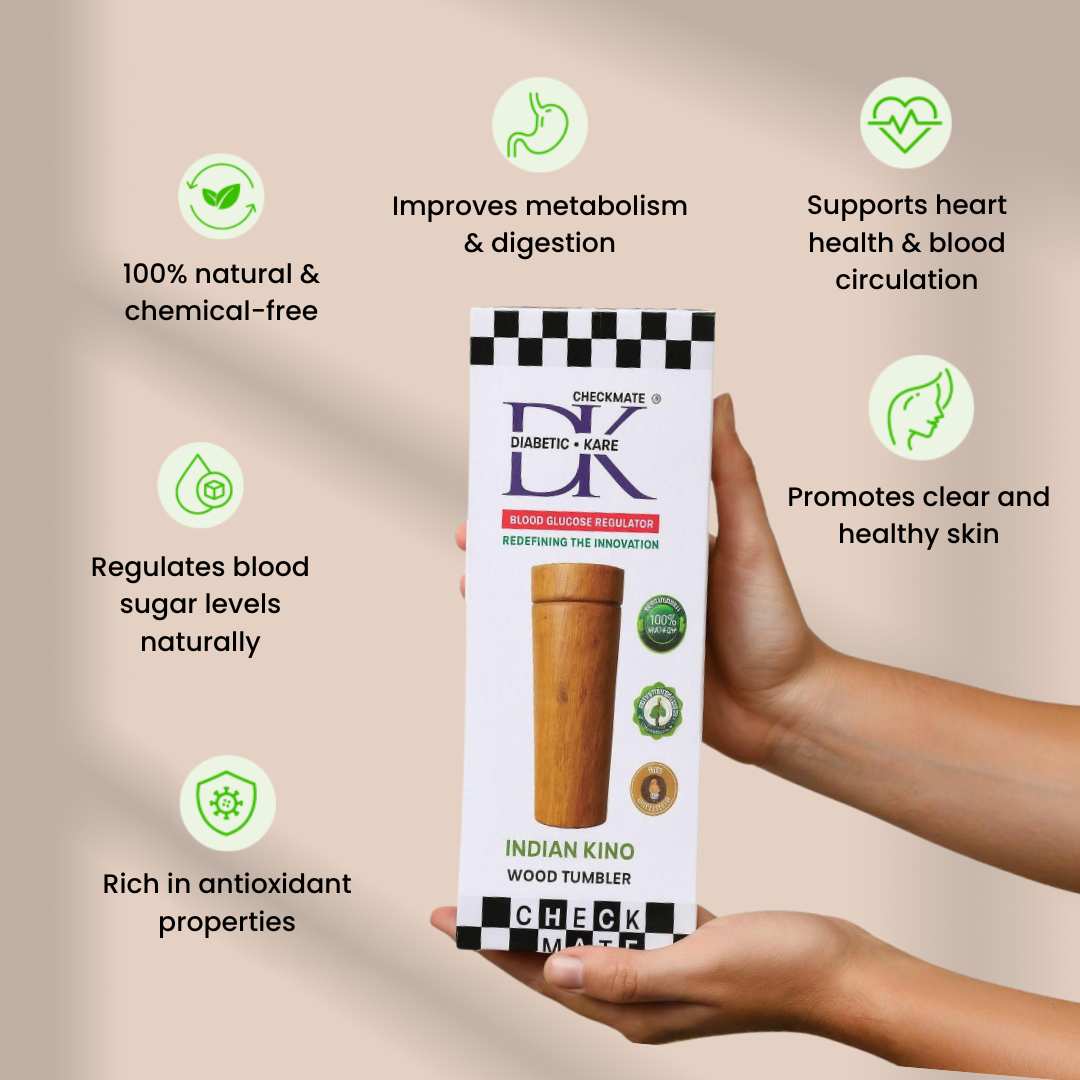 DK Checkmate - Indian-Kino Wood Ayurvedic Tumbler - Image 2