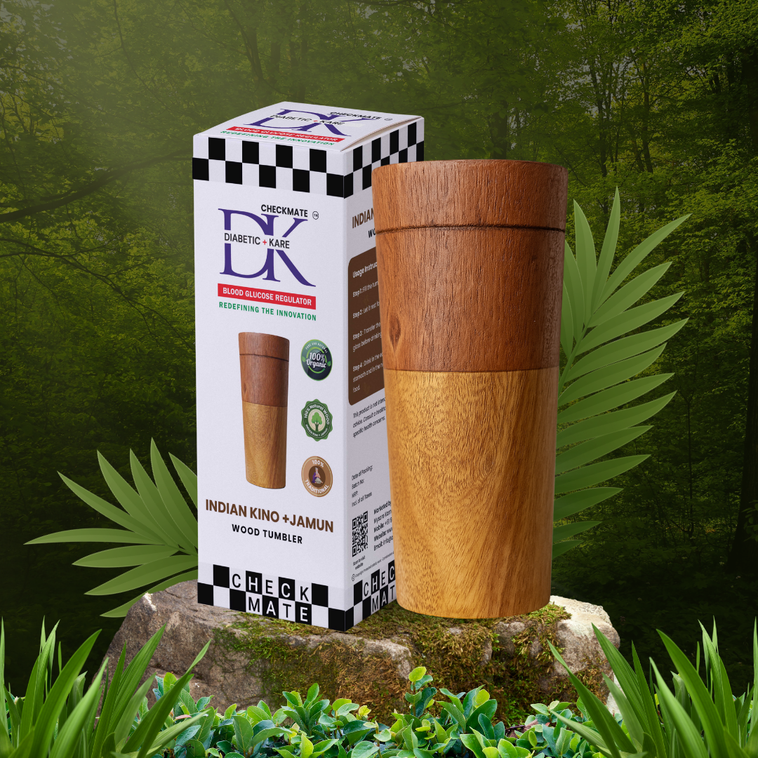 DK Checkmate - Jamun+Indian-Kino (combo) Wood Ayurvedic Tumbler