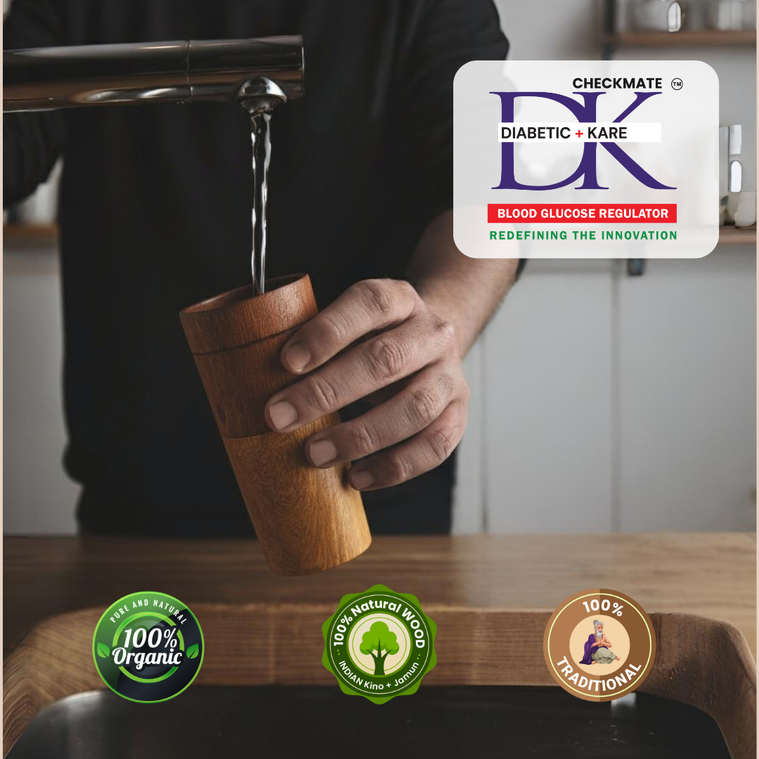 DK Checkmate - Jamun+Indian-Kino (combo) Wood Ayurvedic Tumbler - Image 5