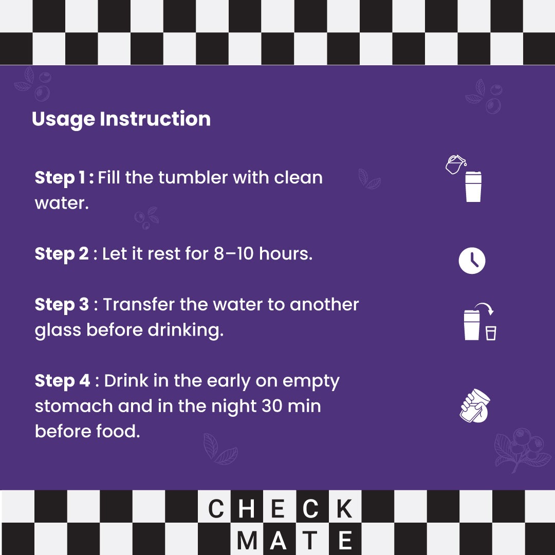 DK Checkmate - Jamun Wood Ayurvedic Tumbler - Image 4