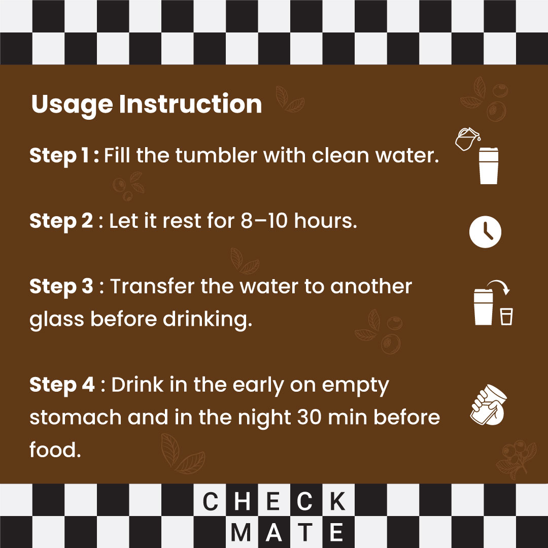 DK Checkmate - Jamun+Indian-Kino (combo) Wood Ayurvedic Tumbler - Image 4